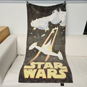 Vintage Star Wars Naboo StarFighter Beach Towel Anakin Phantom Menace 54”x27”